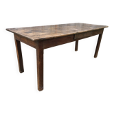 Rustic antique farmhouse table in solid oak with 1 drawer.