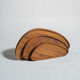 Trio de plateaux ou coupelles de forme triangulaire arrondi en teck monoxyle