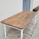Rustic farmhouse bistro table in oak with Louis Philippe legs - 2m