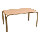 Italian dining table "Space Age" in metal with a white 70's top.