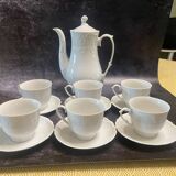 Porcelain cups with bowl and pitcher
