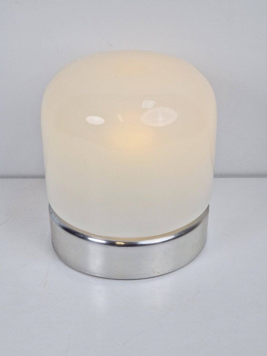 Mid-Century Table Lamp in Frosted Glass and Aluminium from Doria Leuchten, 1960s