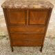 Chest of drawers with 3 drawers and 2 doors, marble top.