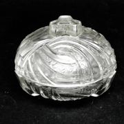 Art Deco bonbonniere, pressed glass, Hortensja Glassworks, Poland, 1950s