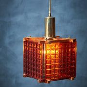 Suspension Mid-Century en Cristal Orange, Danemark