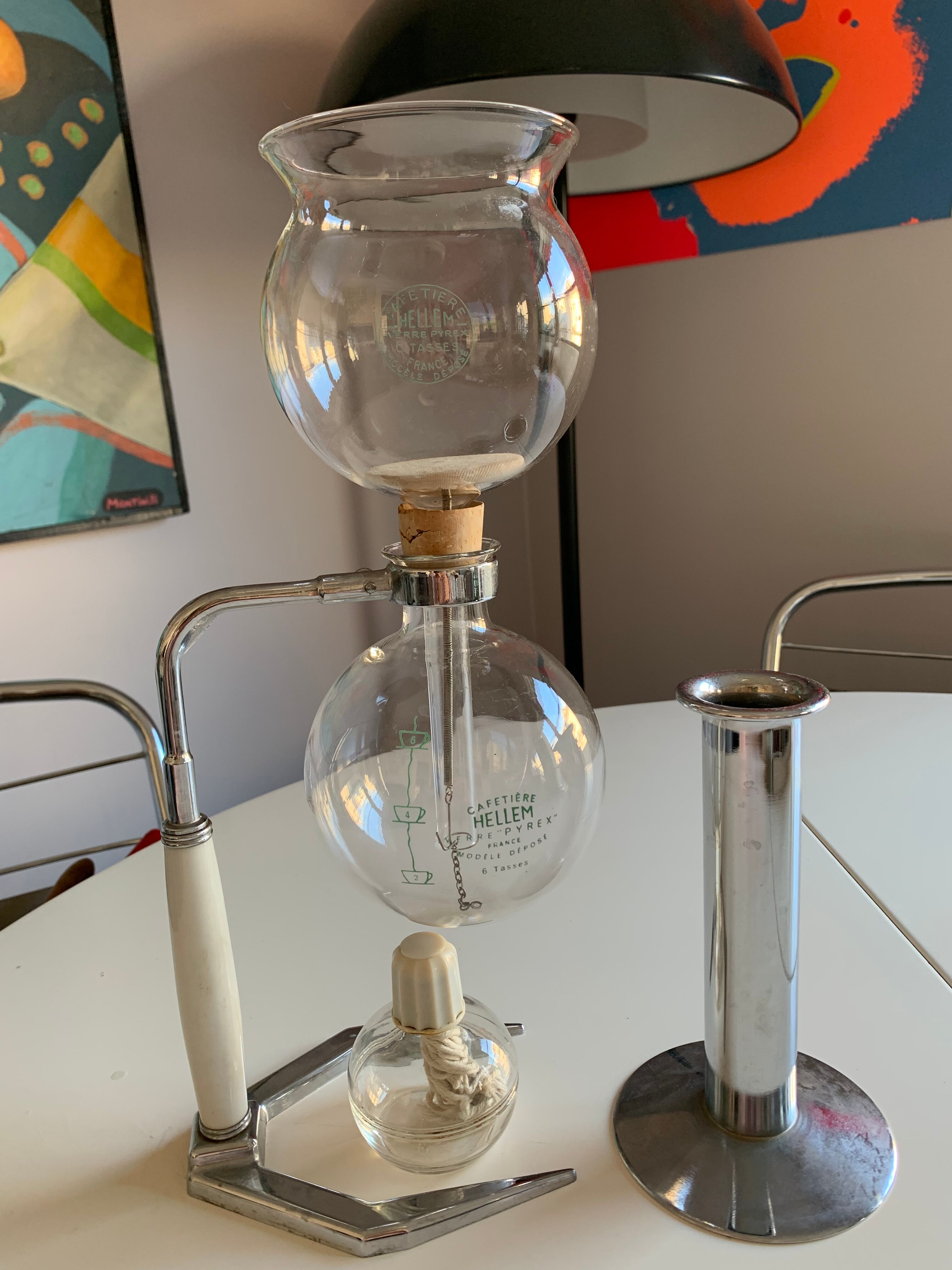 Old vintage depression coffee maker Hellem cona