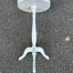 White tripod gueridon in Louis XVI style with a mirrored top, 1970.
