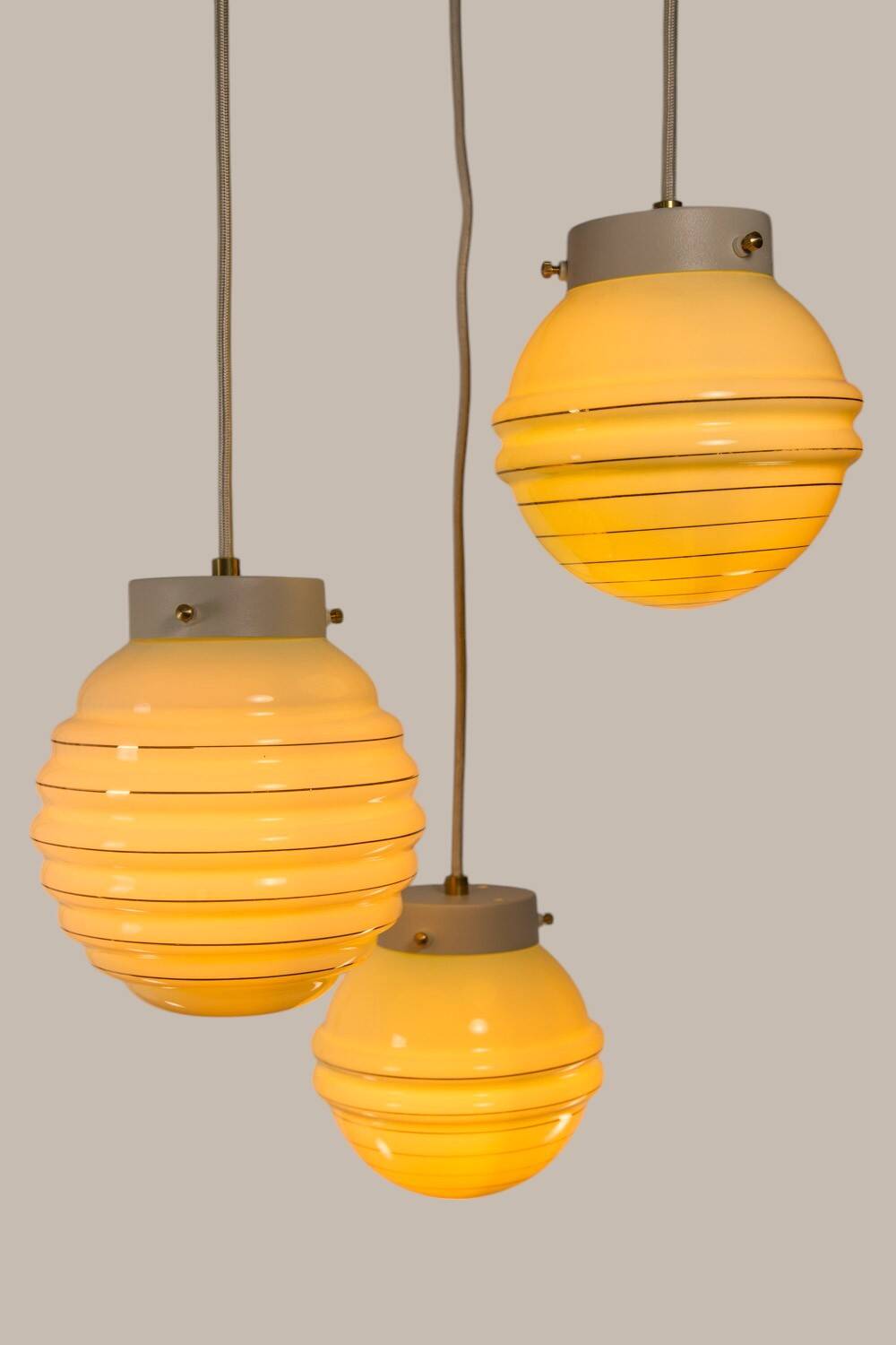 Linda * yugochic pendant chandelier * mcm hanging light * mini vintage cascade * retro glass * gold