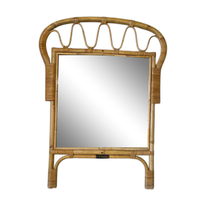 Miroir vintage en rotin