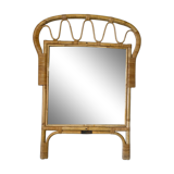 Vintage rattan mirror from the 1960s