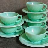 Six opaline cups
