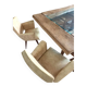 Pair of bridge armchairs in speckled faux leather, 1950.