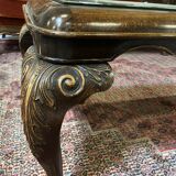 Solid wood and glass table