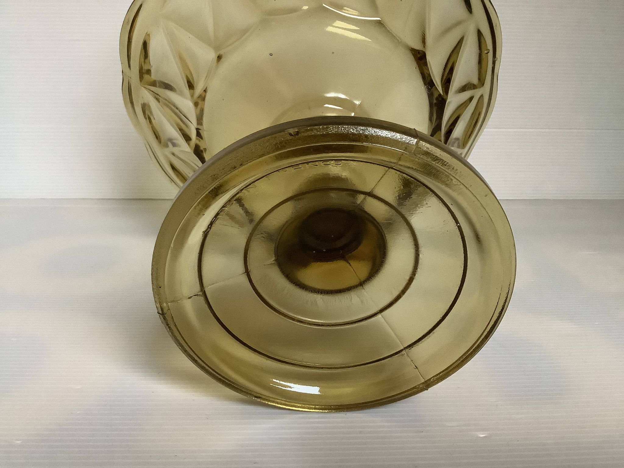 Large footed glass Art Deco moulded bowl