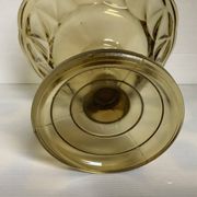 Large footed glass Art Deco moulded bowl