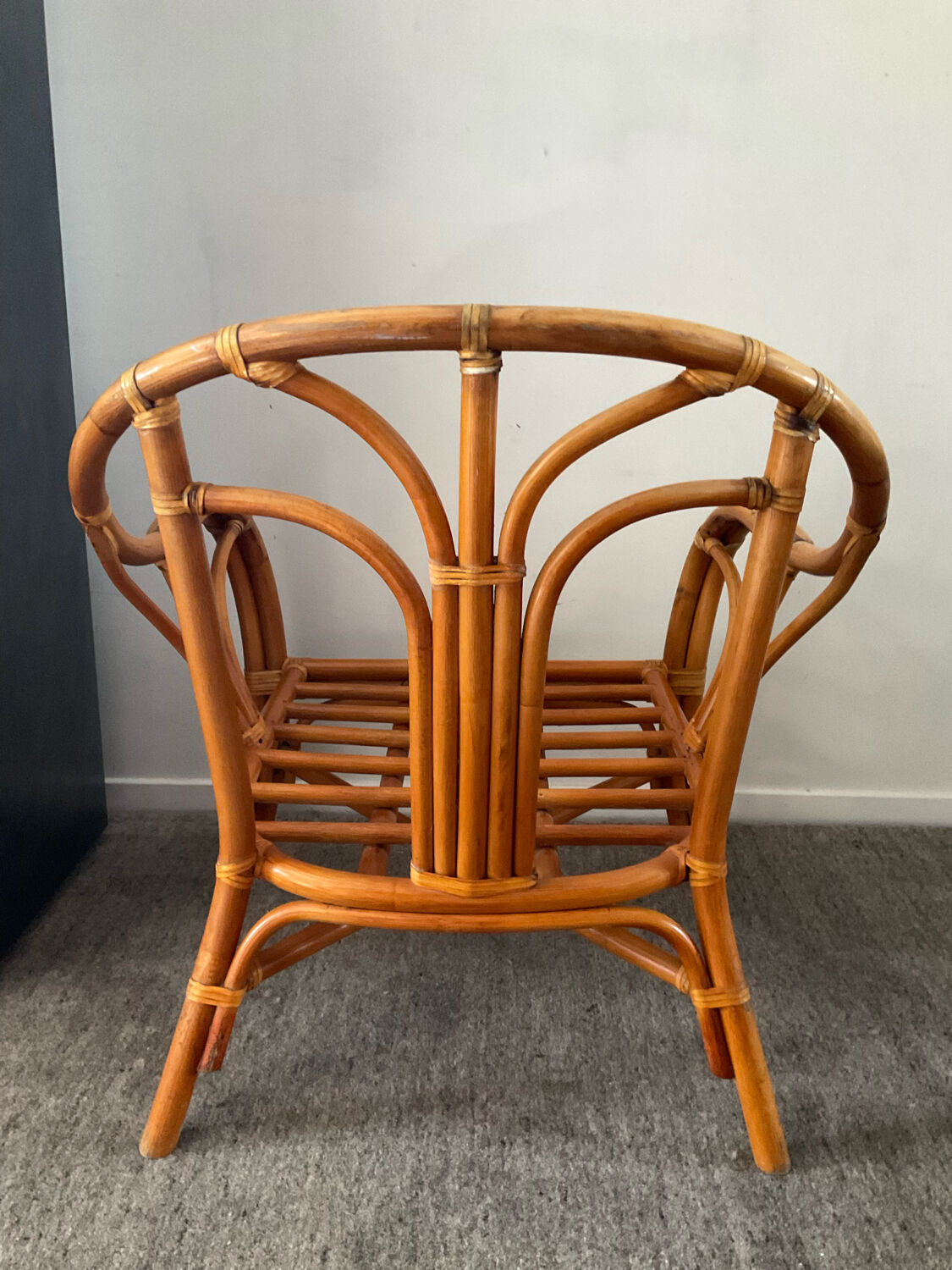 Vintage rattan armchair 70s
