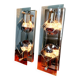 Pair of chrome metal and smoked glass wall sconces, 1970s.