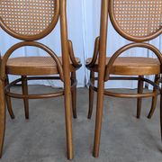 Set of 4 Mid-century Bentwood Cane Dining Chair, Thonet Style, 1970s Yugosl