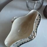 Large sauceboat on ironstone base Gien "Thistles"