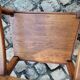 Pair of vintage oak armchairs with geometric design.