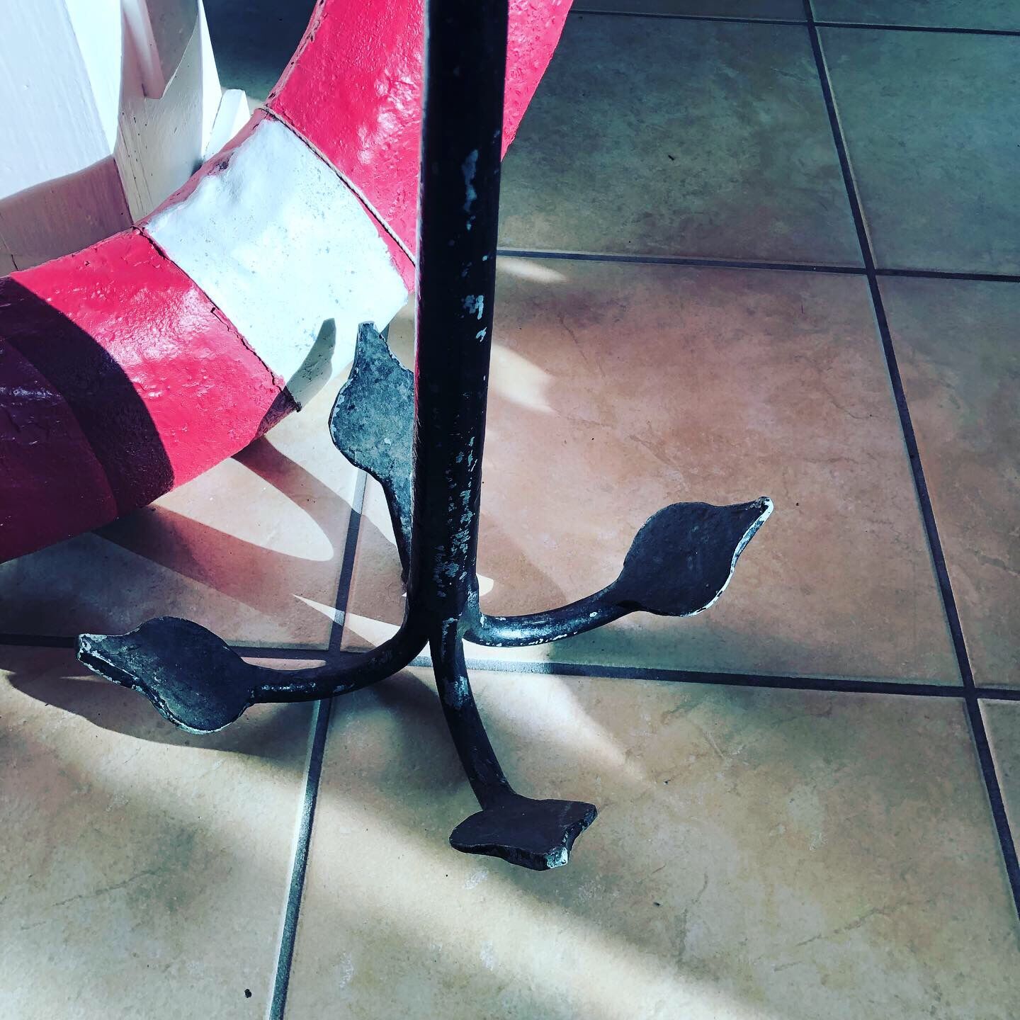 Black cast iron boat anchor