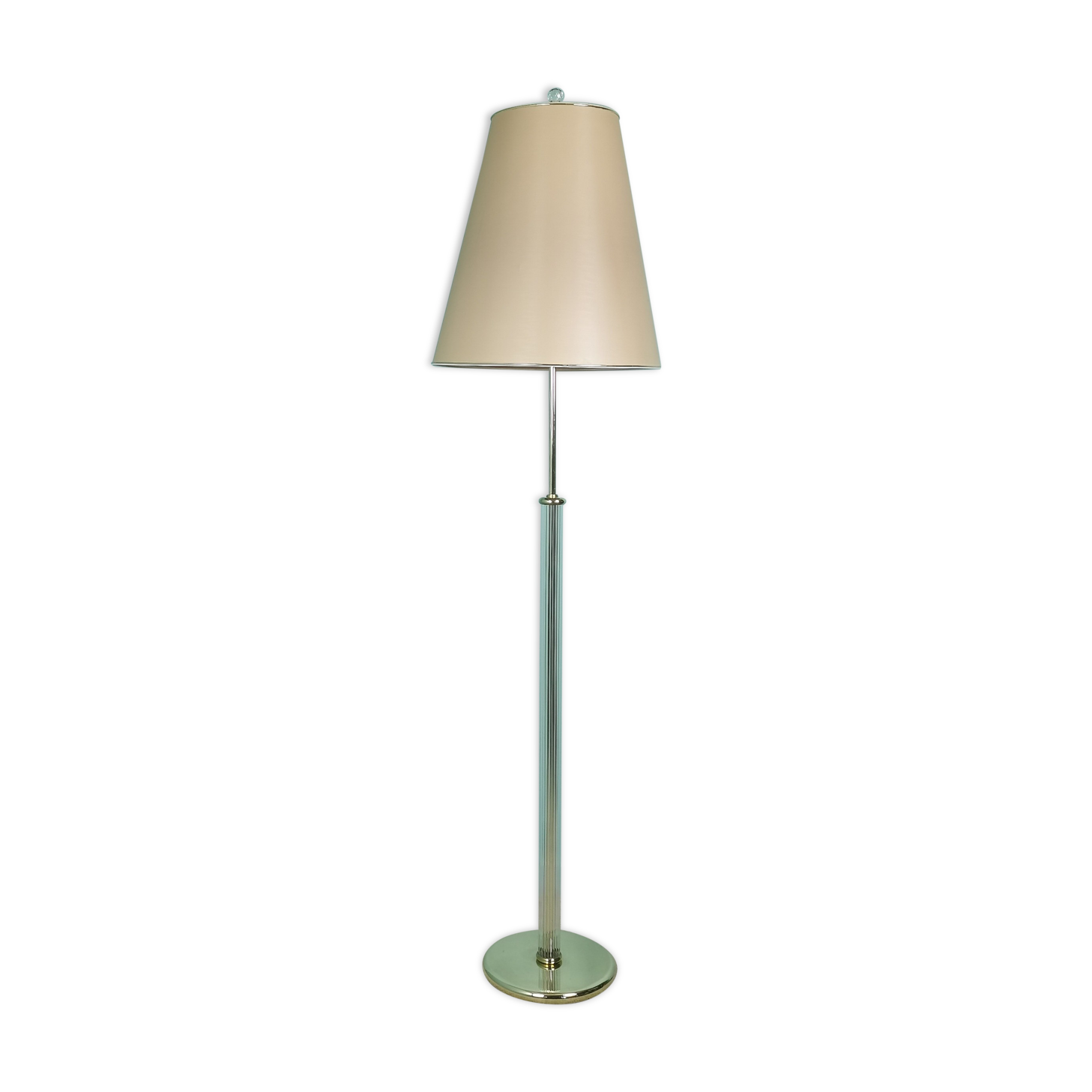 Brass and glass floor lamp