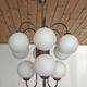 Large Mid Century Chandelier / Vintage Copper Gooseneck Pendant Light / Space Age / Yugoslavia 80's