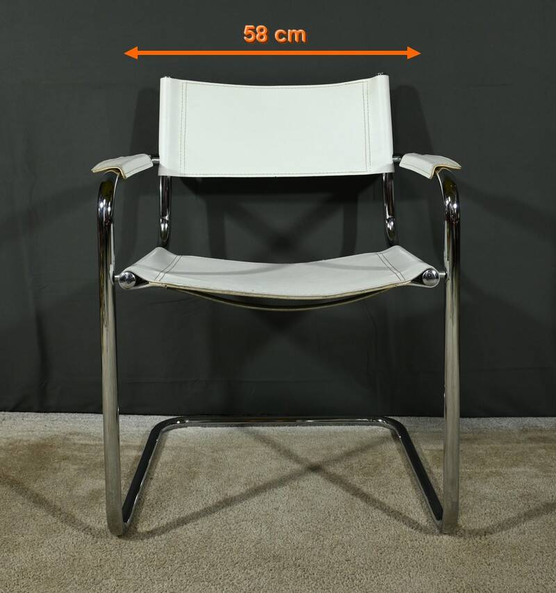 S33 armchairs in leather, attributed to M. Stam for Fasem, Italy – 1970