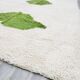 Handmade pure wool Moroccan rug in green and white, 1.5/2.5 m.