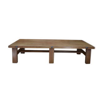 6-legged coffee table in solid oak 1950