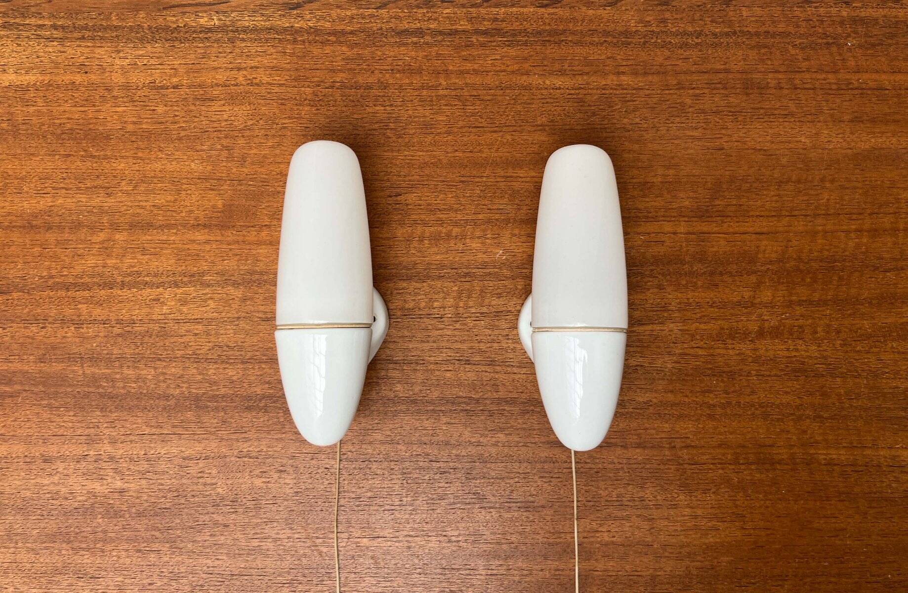Mid-Century Modern German Ceramic 6065 Sconce by Wilhelm Wagenfeld for Lindner, 1950s, Set of 2