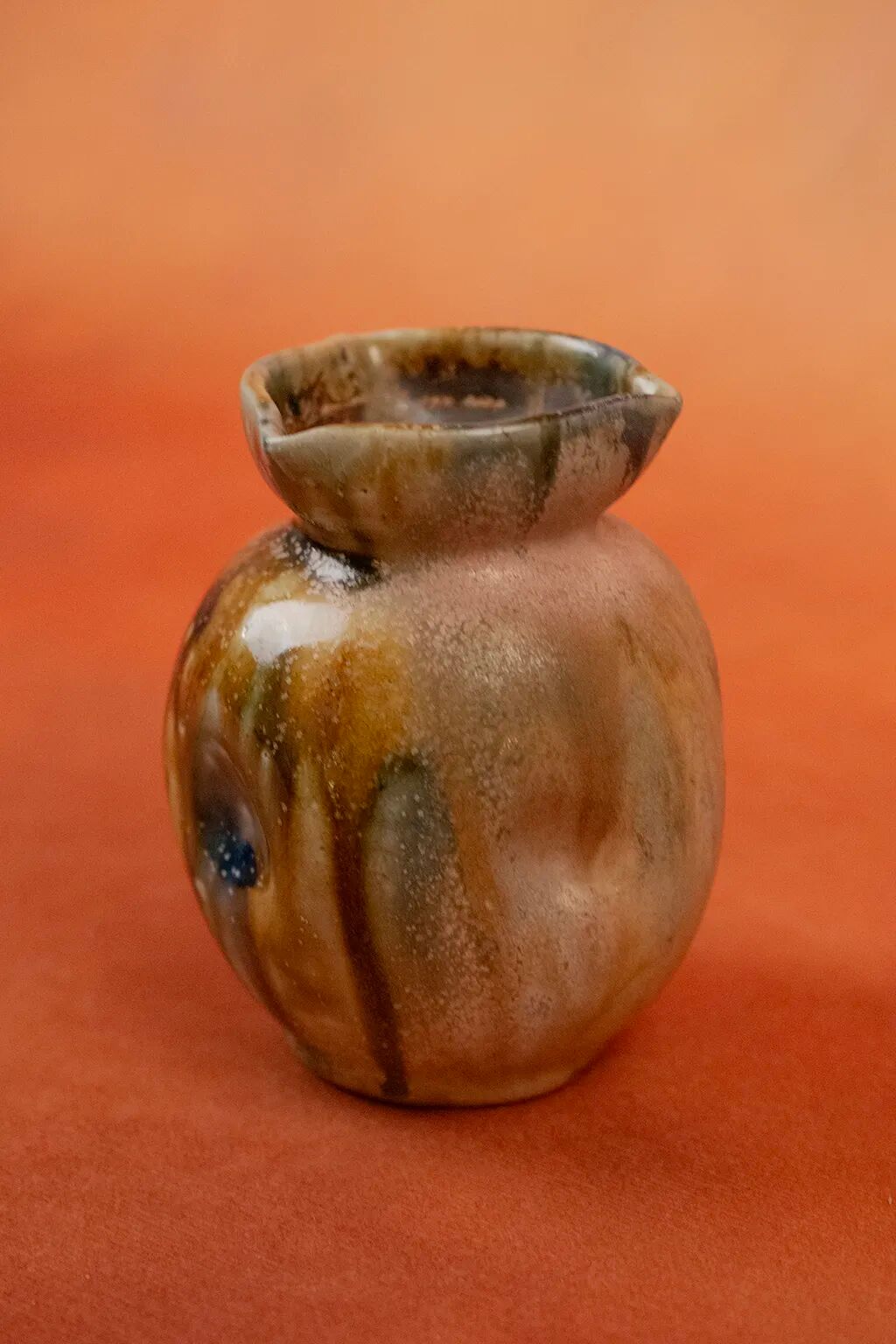 Small Art Nouveau vase in flamed glazed stoneware by Charles Greber