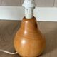 vintage wooden lamp small model with fabric shade 80's design