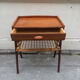 Chevet sellette bois et rotin 1950