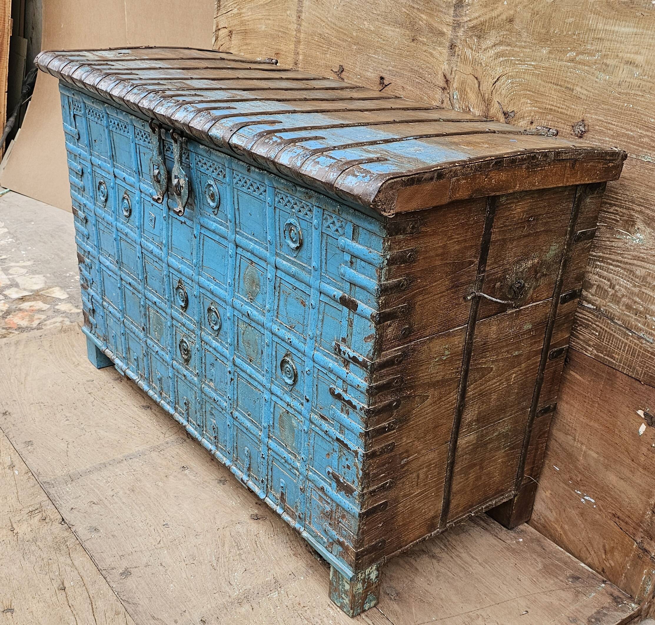 Antique Burmese teak dowry chest