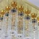 Crystal glass and brass chandeliers by Limburg, Germany, 1960s