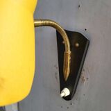 Yellow adjustable casserole wall light 1950