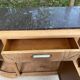 Renovated vintage Parisian art deco sideboard in solid oak and marble 1930