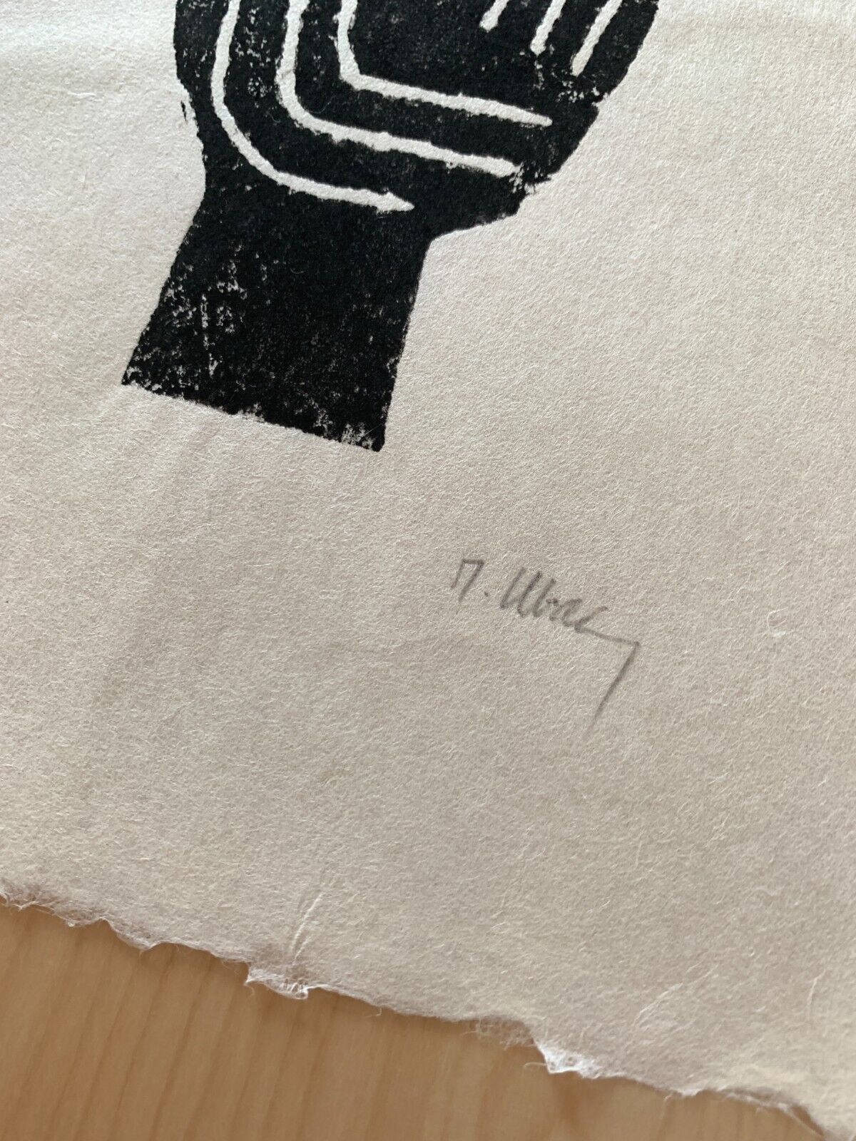 Original slate print on Japan by Raoul UBAC, Head I, 1975