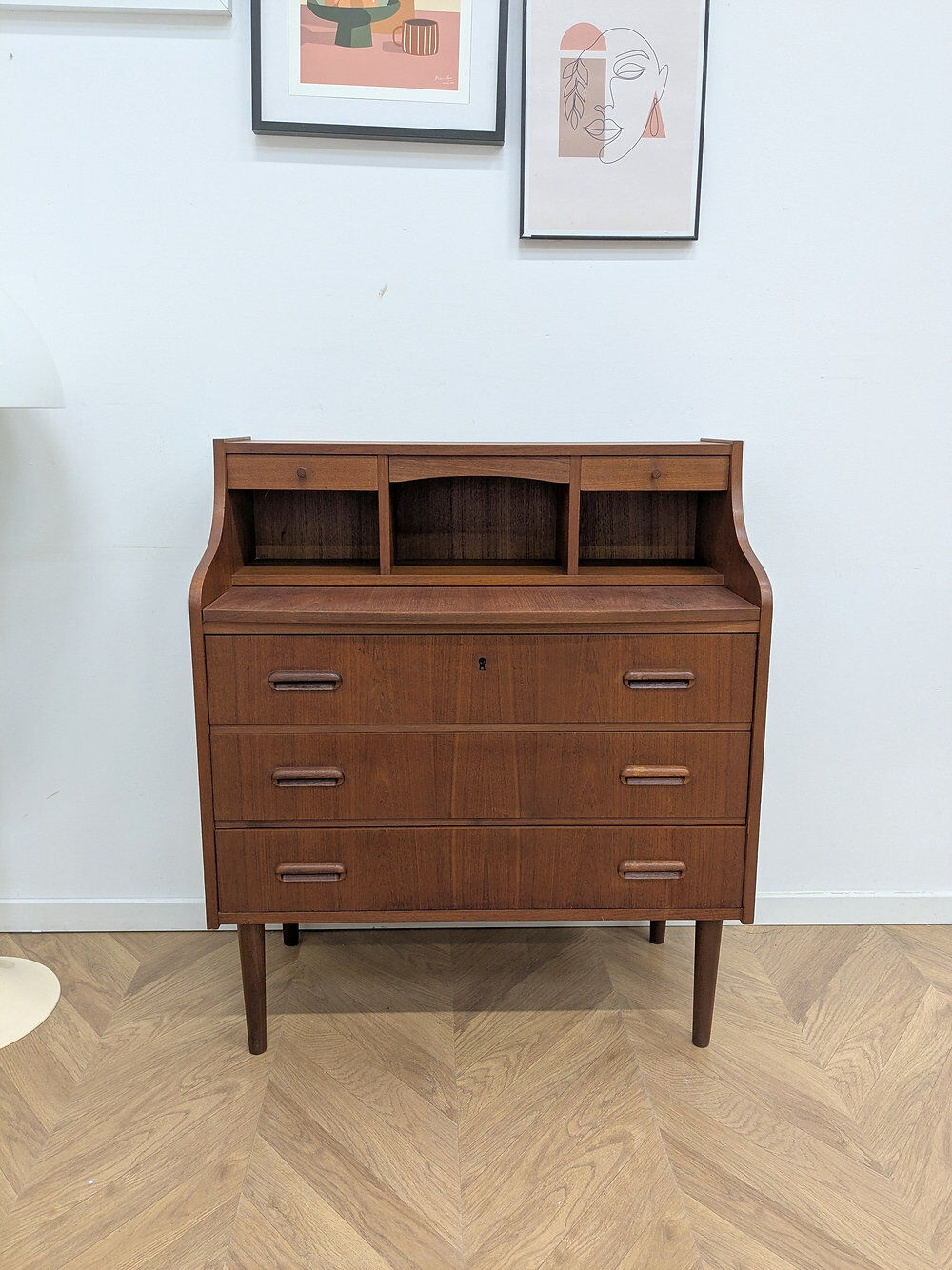 Secrétaire vintage scandinave en teck