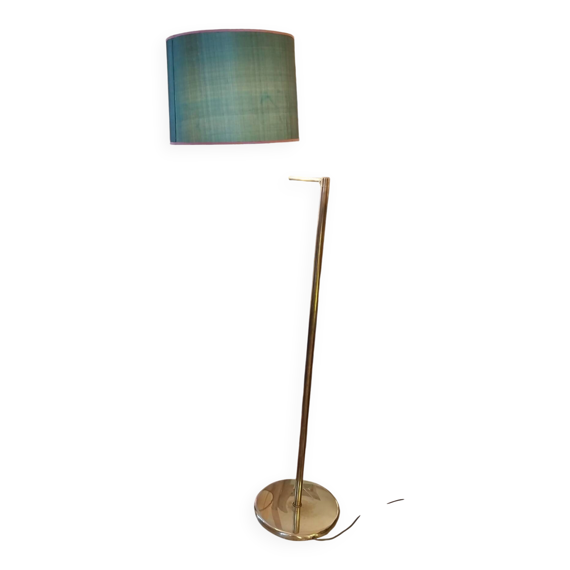 Golden brass reading floor lamp