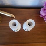Pair of biot earthenware candlesticks