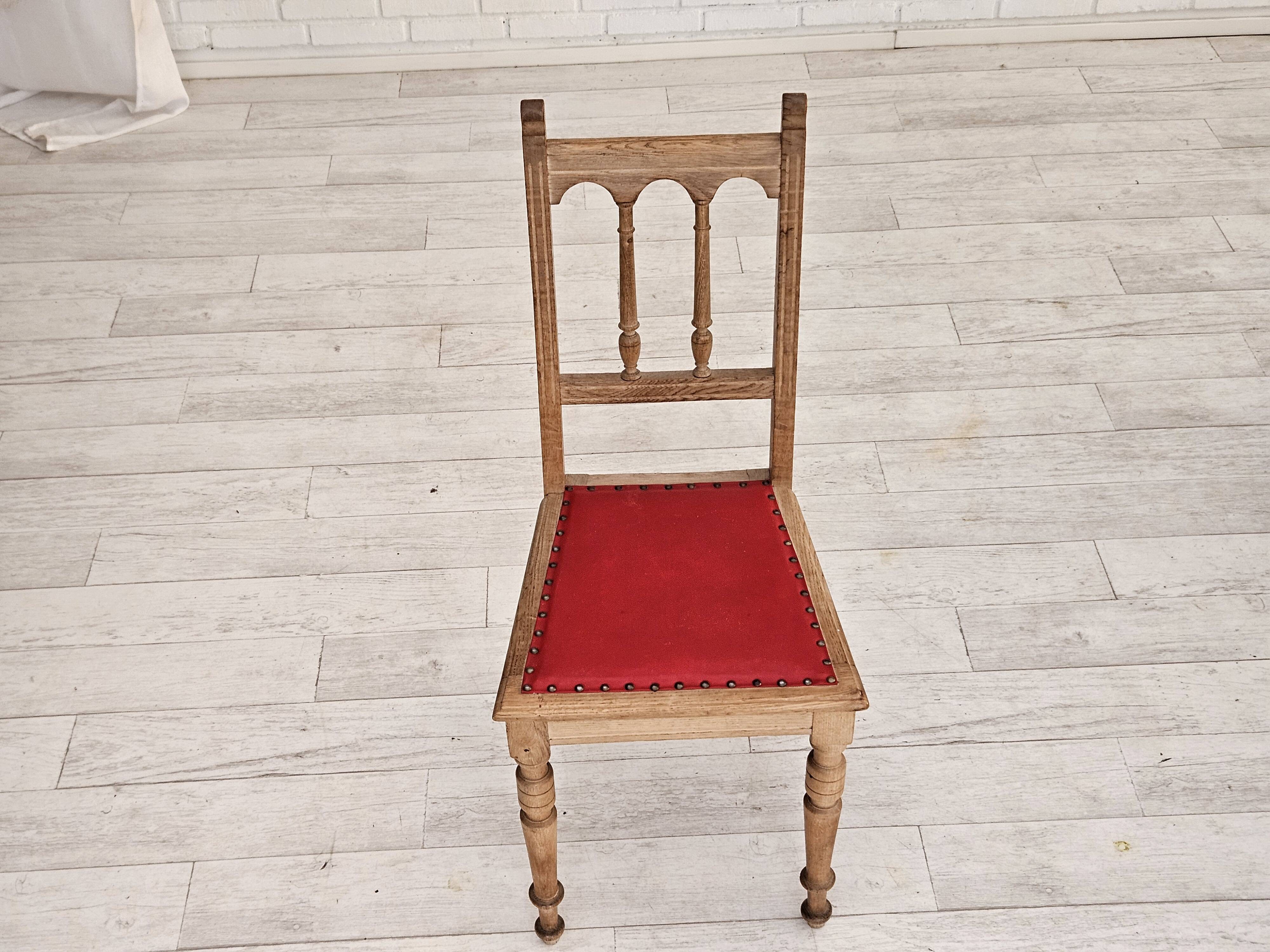 1950s, set 2 pcs of Danish dinning chairs, original good condition, oak wood.