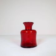 Collection of five rare red vases by Erik Hoglund, Sweden, 1960s.