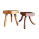 Pair of tripod stool of brutalistic milking