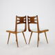 1960s Set of Six Rare Oak Dining Chairs, Czechoslovakia
