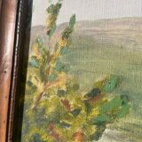 Oil painting landscape wooden frame