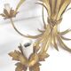 Italian chandelier leaves ears of wheat golden metal 60s/70s