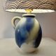 Small wireless West German pottery vase lamp with Japanese shade.
