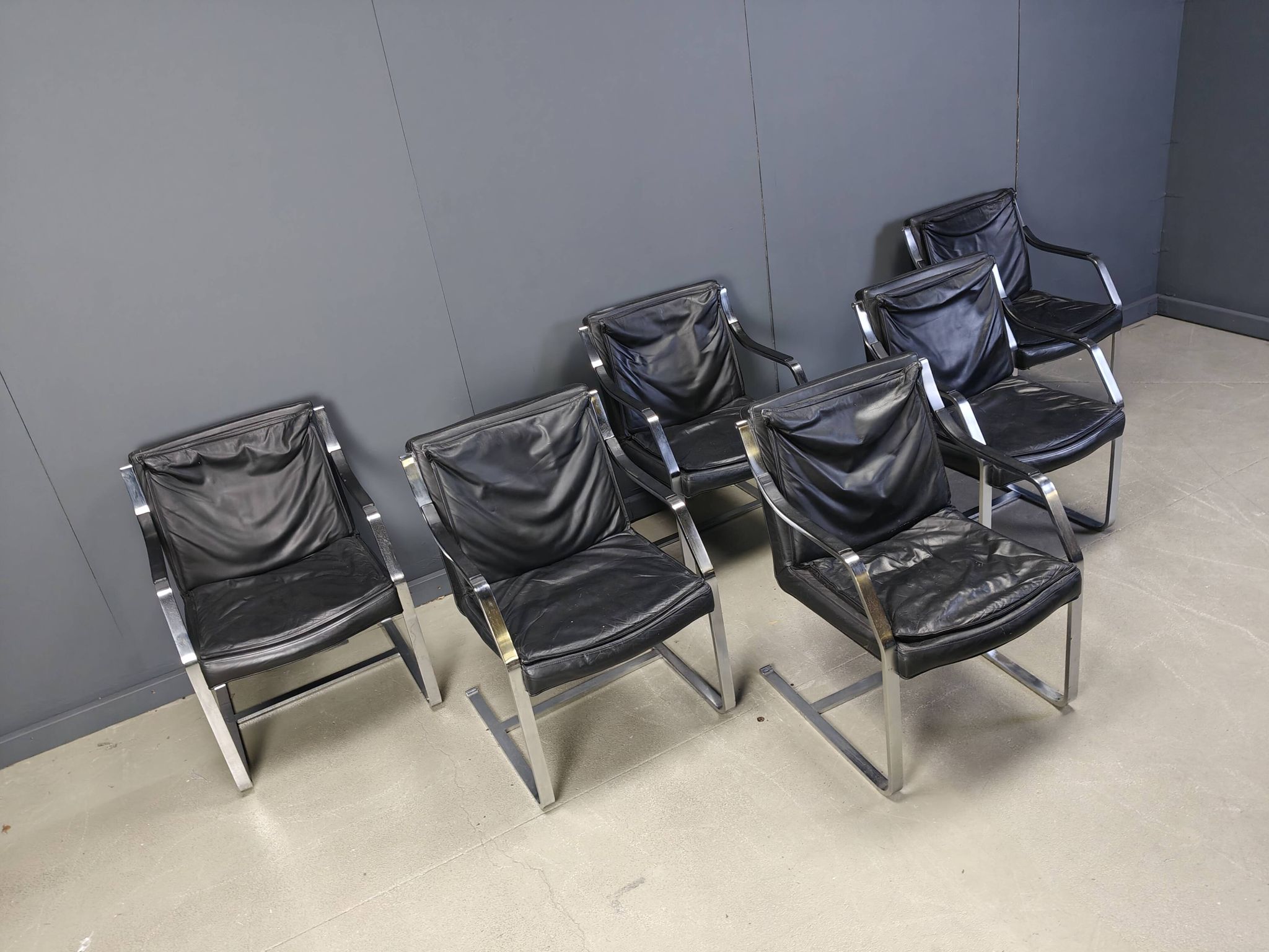 Set of 6 Rudolf Glatzel armchairs for Knoll Art Collection, 1980s